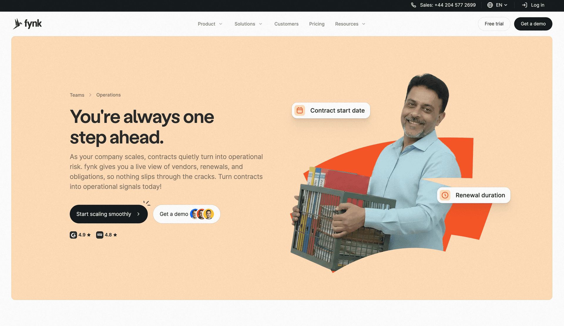 Operations hero section