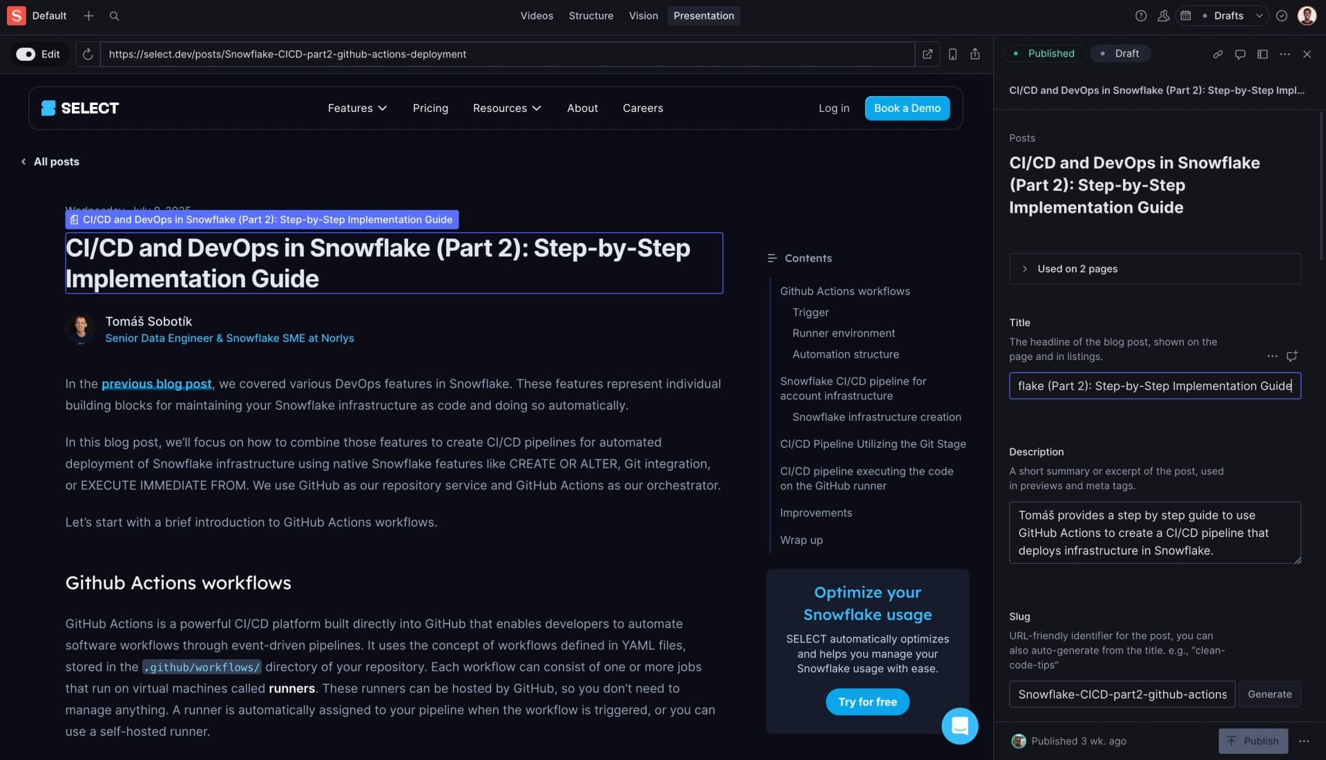 Sanity studio presentaion mode