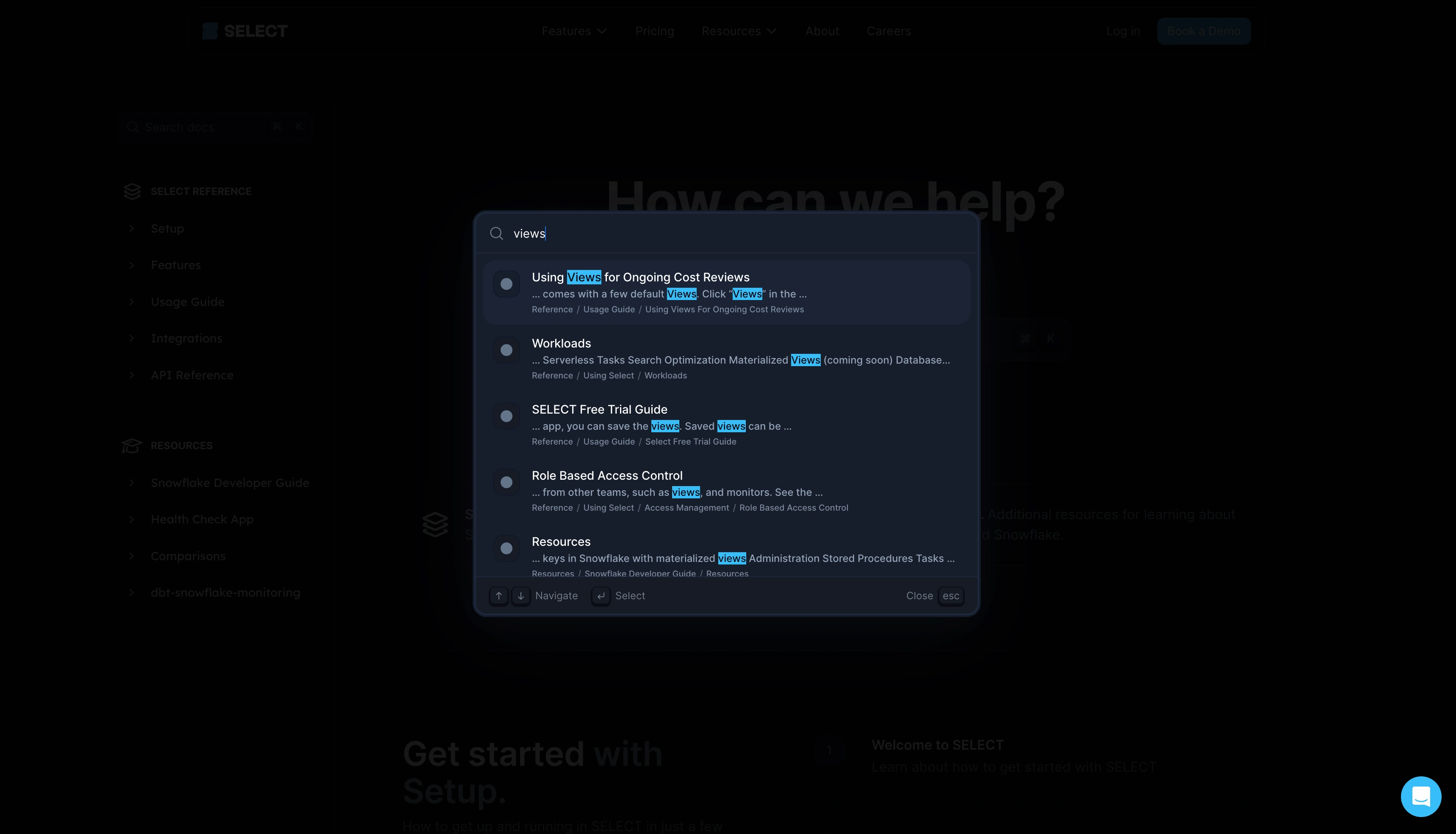 Algolia powered search modal