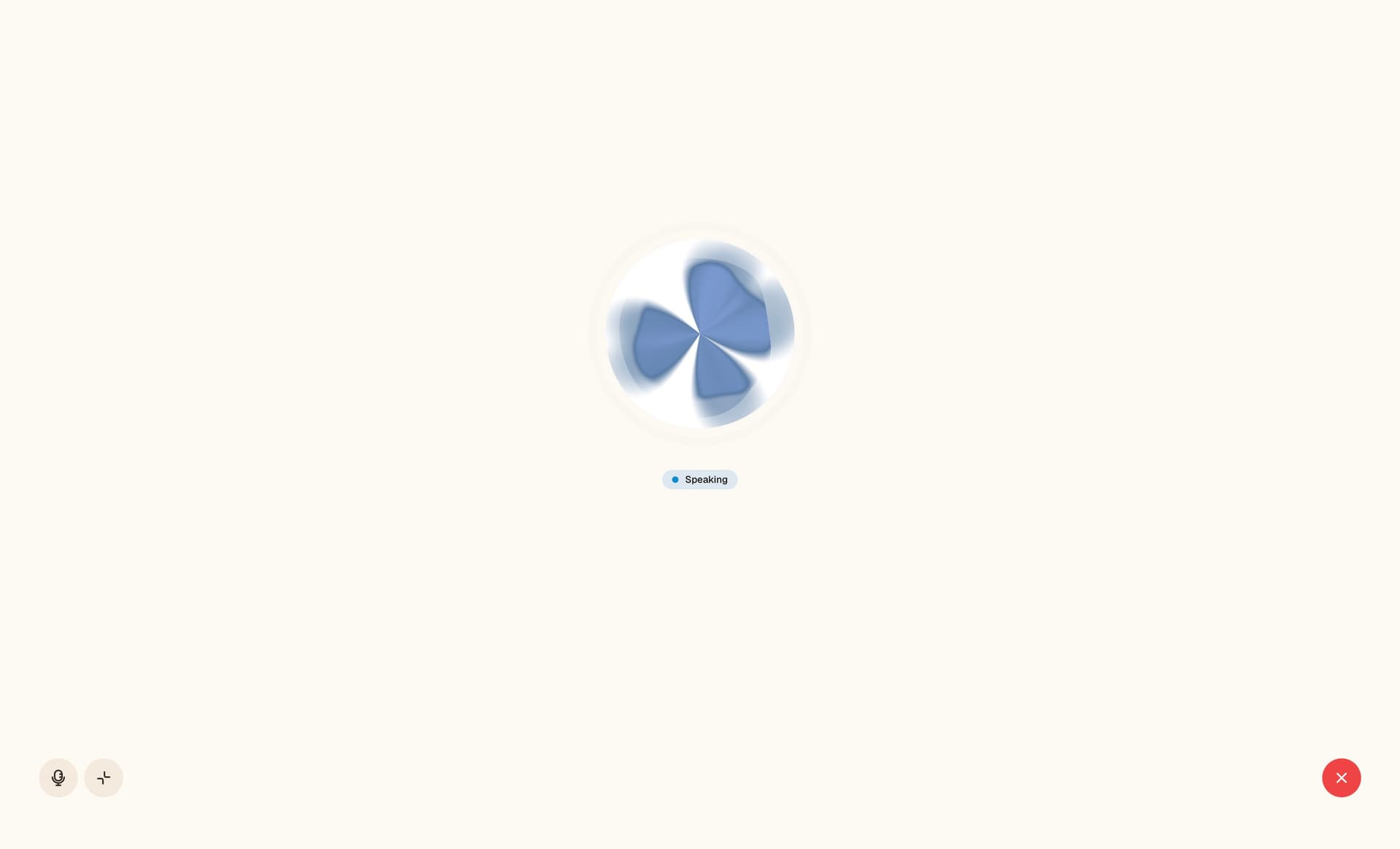 Fullscreen voice call with reactive 3D orb