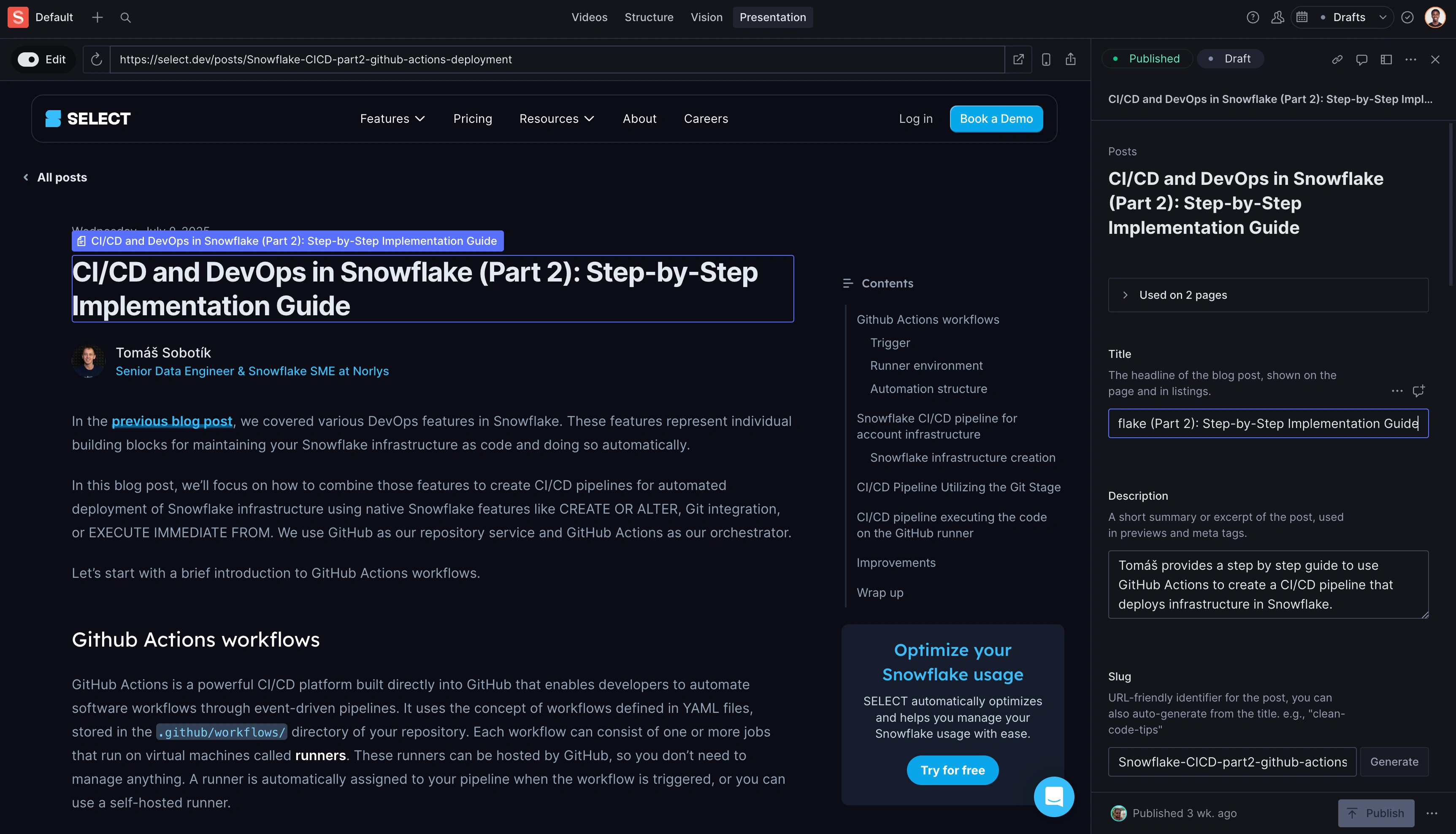 Sanity studio presentaion mode